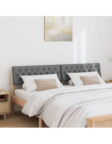 Testiera imbottita Grigio scuro 180 cm Pino massello