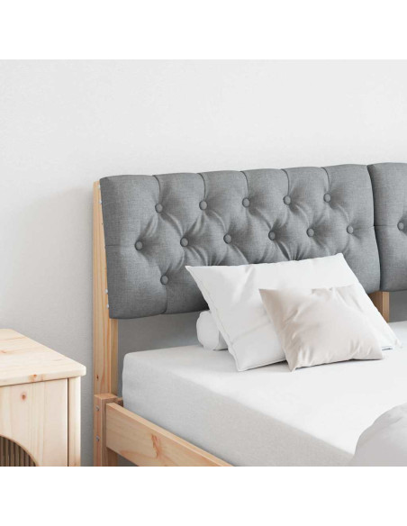 Testiera imbottita Grigio chiaro 160 cm Pino massello