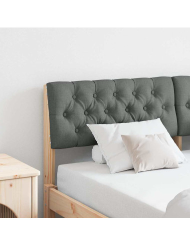 Testiera imbottita Grigio scuro 160 cm Pino massello