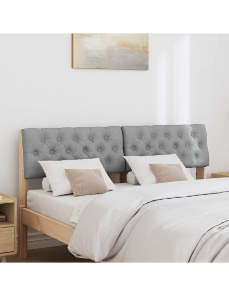 Testiera imbottita Grigio chiaro 140 cm Pino massello