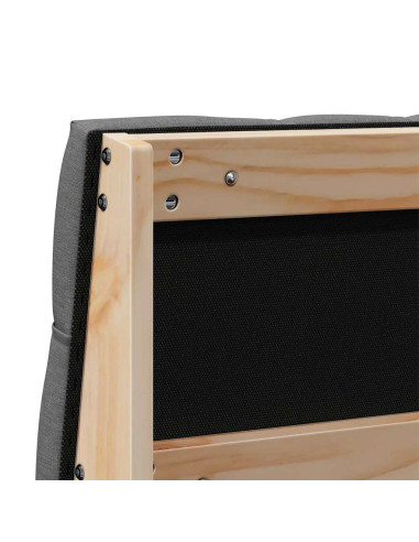 Testiera imbottita Grigio scuro 140 cm Pino massello