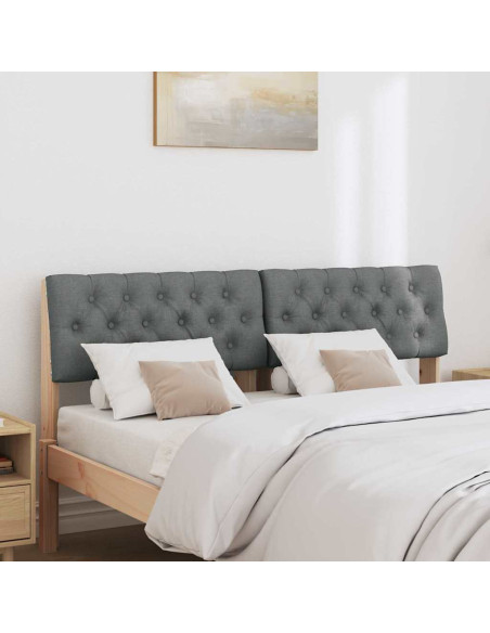 Testiera imbottita Grigio scuro 140 cm Pino massello