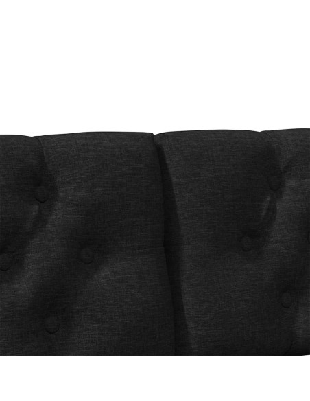 Testiera imbottita Nero 135 cm Pino massello