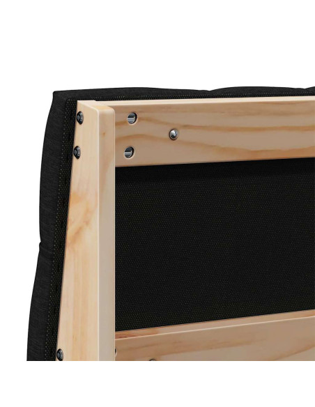 Testiera imbottita Nero 135 cm Pino massello