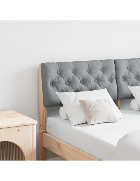 Testiera imbottita Grigio chiaro 120 cm Pino massello
