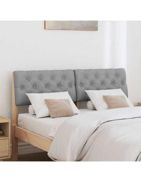 Testiera imbottita Grigio chiaro 120 cm Pino massello