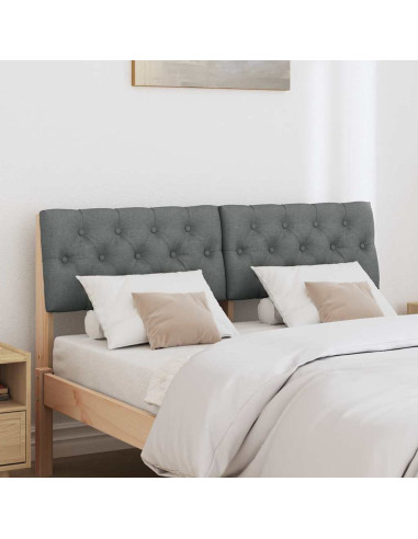 Testiera imbottita Grigio scuro 120 cm Pino massello