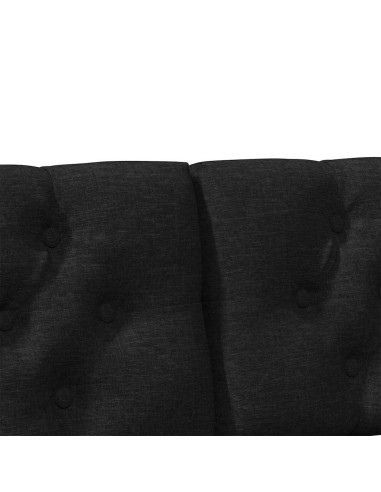 Testiera imbottita Nero 120 cm Pino massello