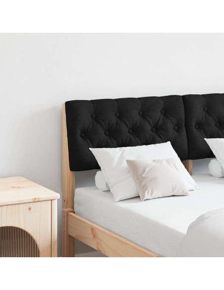 Testiera imbottita Nero 120 cm Pino massello