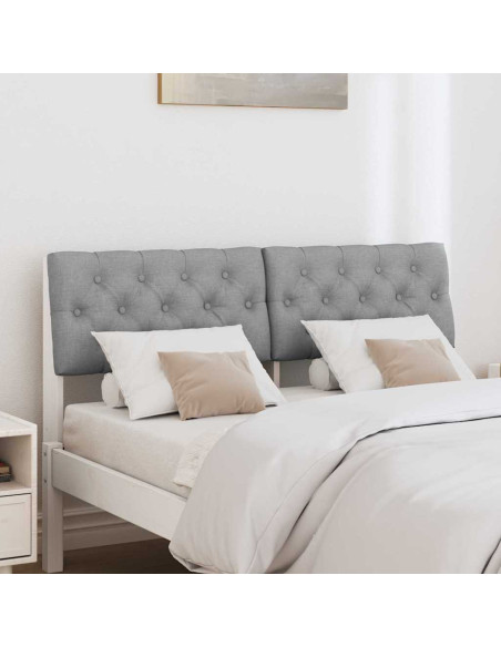 Testiera imbottita Grigio chiaro 120 cm Pino massello