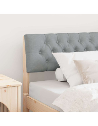 Testiera imbottita Grigio chiaro 100 cm Pino massello