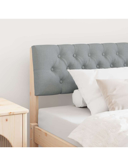 Testiera imbottita Grigio chiaro 100 cm Pino massello