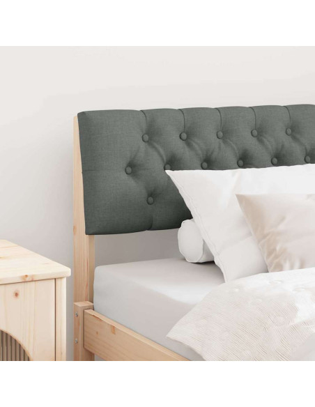 Testiera imbottita Grigio scuro 100 cm Pino massello