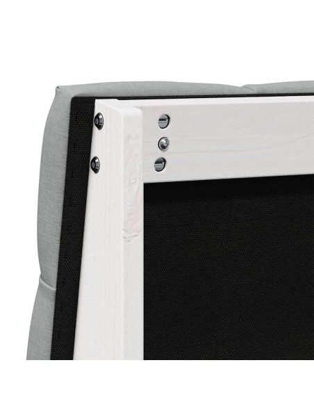 Testiera imbottita Grigio chiaro 100 cm Pino massello