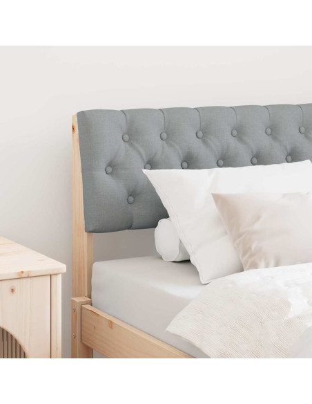 Testiera imbottita Grigio chiaro 90 cm Pino massello