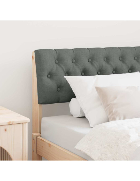 Testiera imbottita Grigio scuro 90 cm Pino massello