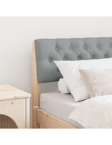 Testiera imbottita Grigio chiaro 80 cm Pino massello