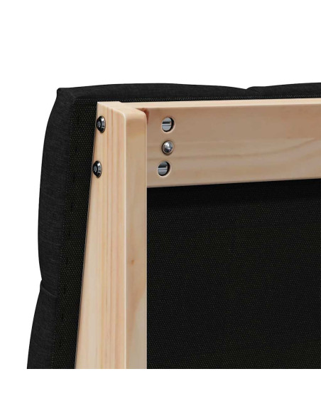 Testiera imbottita Nero 80 cm Pino massello