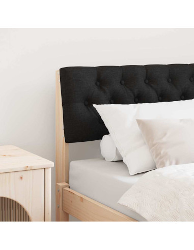 Testiera imbottita Nero 80 cm Pino massello