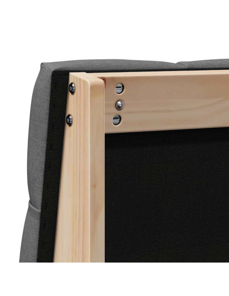 Testiera imbottita Grigio scuro 75 cm Pino massello