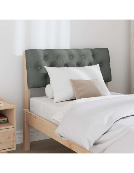 Testiera imbottita Grigio scuro 75 cm Pino massello