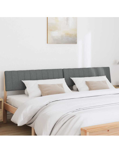 Testiera imbottita Grigio scuro 200 cm Pino massello