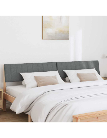 Testiera imbottita Grigio scuro 200 cm Pino massello