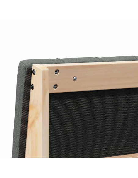 Testiera imbottita Grigio scuro 140 cm Pino massello