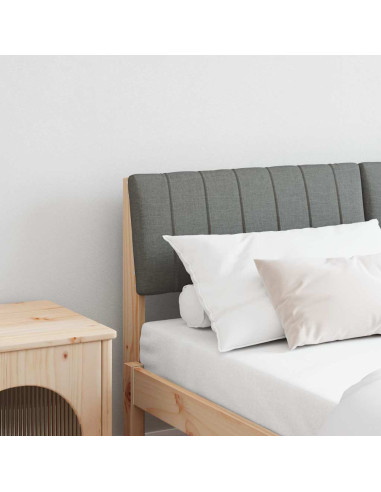 Testiera imbottita Grigio scuro 140 cm Pino massello