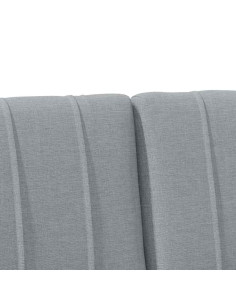 Testiera imbottita Grigio chiaro 140 cm Pino massello 2