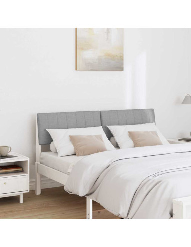 Testiera imbottita Grigio chiaro 140 cm Pino massello