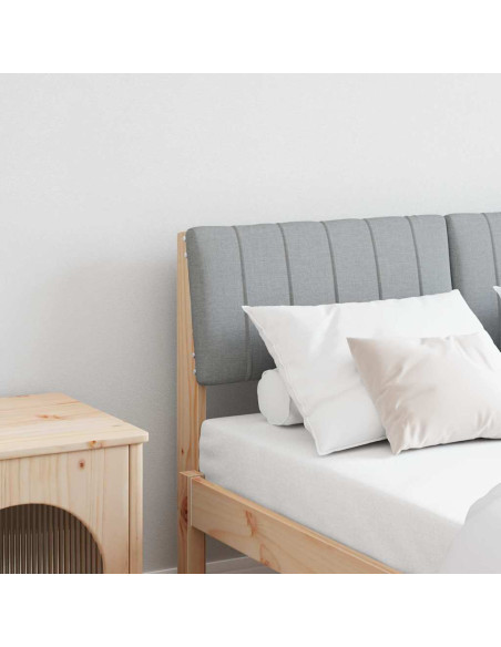 Testiera imbottita Grigio chiaro 120 cm Pino massello