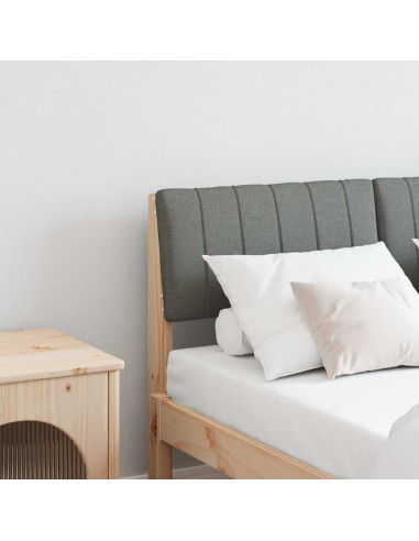 Testiera imbottita Grigio scuro 120 cm Pino massello