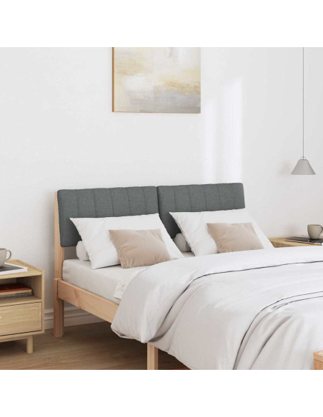 Testiera imbottita Grigio scuro 120 cm Pino massello