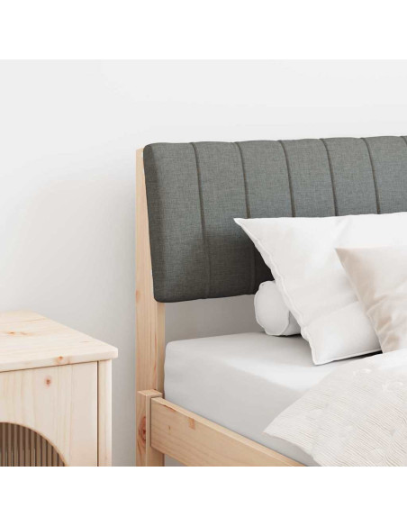 Testiera imbottita Grigio scuro 80 cm Pino massello