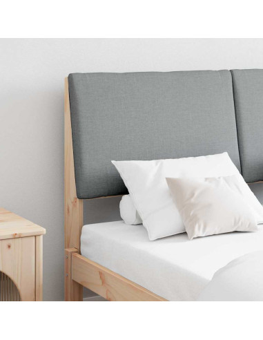 Testiera imbottita Grigio chiaro 160 cm Pino massello