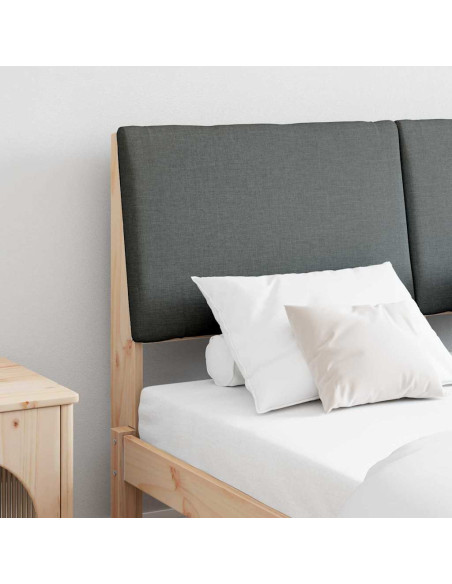 Testiera imbottita Grigio scuro 160 cm Pino massello
