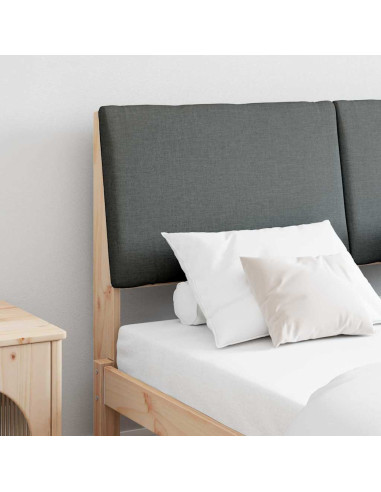 Testiera imbottita Grigio scuro 150 cm Pino massello