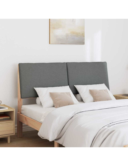Testiera imbottita Grigio scuro 150 cm Pino massello