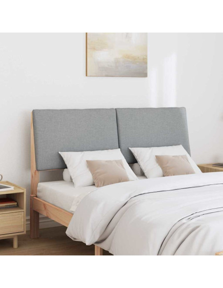 Testiera imbottita Grigio chiaro 140 cm Pino massello
