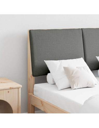 Testiera imbottita Grigio scuro 135 cm Pino massello