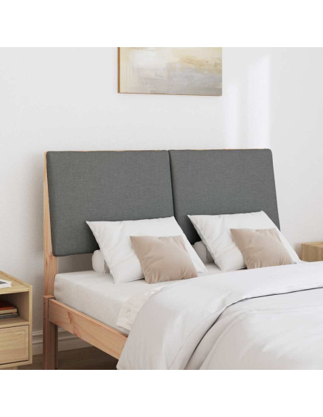 Testiera imbottita Grigio scuro 135 cm Pino massello