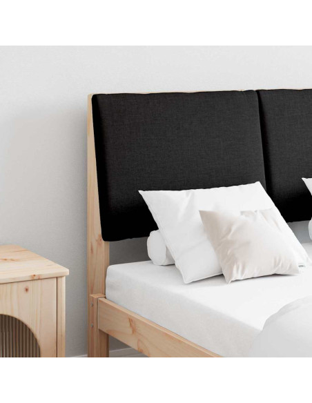 Testiera imbottita Nero 135 cm Pino massello