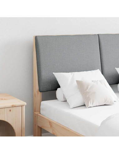 Testiera imbottita Grigio chiaro 120 cm Pino massello