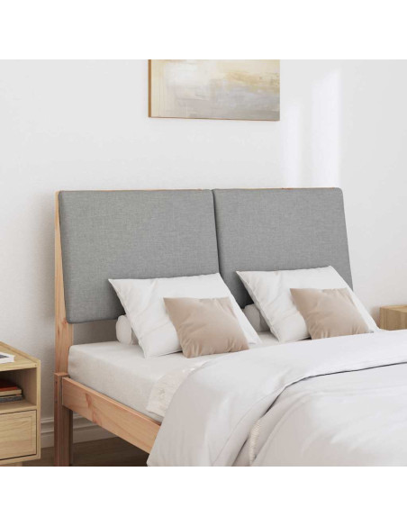 Testiera imbottita Grigio chiaro 120 cm Pino massello