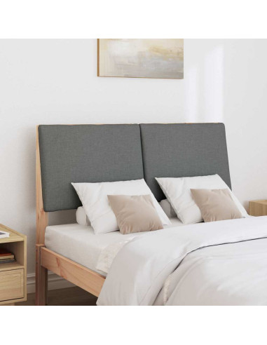 Testiera imbottita Grigio scuro 120 cm Pino massello