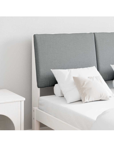 Testiera imbottita Grigio chiaro 120 cm Pino massello