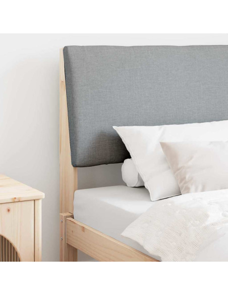 Testiera imbottita Grigio chiaro 100 cm Pino massello