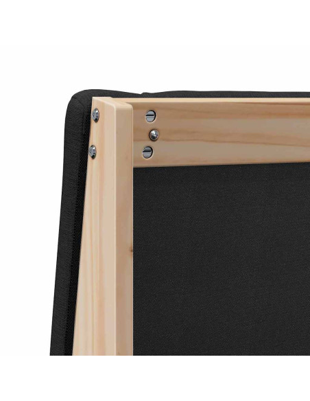 Testiera imbottita Nero 90 cm Pino massello