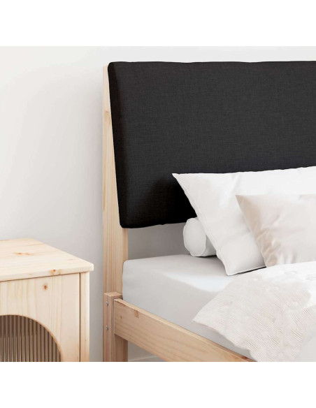 Testiera imbottita Nero 80 cm Pino massello